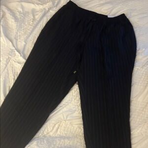 Lane Bryant Black Striped Ankle Pants